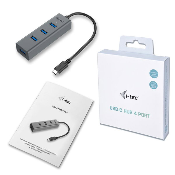 Hub USB i-tec USB-C Thunderbolt 4x USB 3.0 Metal HUB 28cm