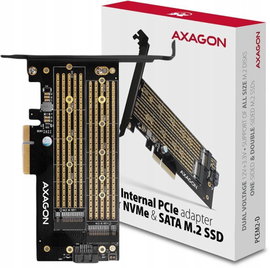 Kontroler Axagon PCIE NVME+SATA M.2 ADAPTER