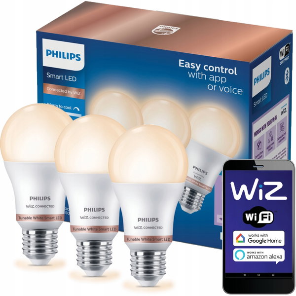 Żarówka smart Philips 3x E27 LED Tunnable White 60W A60