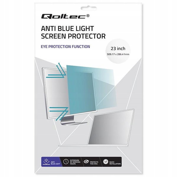 Filtr Qoltec Filtr światła niebieskiego matowy na monitor 23" 16:9