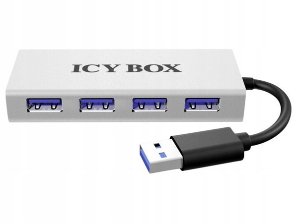 Hub USB ICY BOX Hub USB-A - 4x USB-A Aluminiowy