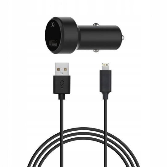 Ładowarka samochodowa XQISIT 1xUSB 2.4A + kabel Lightning