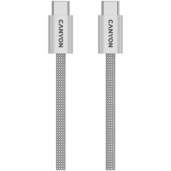 Kabel USB CANYON Kabel OnWire 60MG C-C 60W Magnes w oplocie 1m Szary
