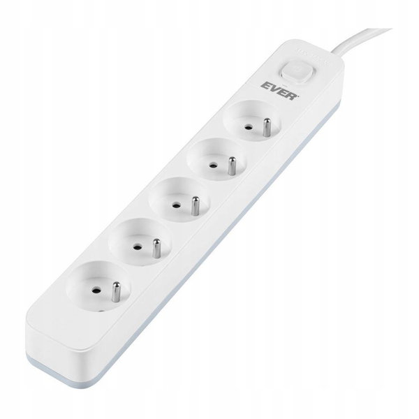 Listwa zasilajaca Ever Protect - 5 gniazd 3m biała