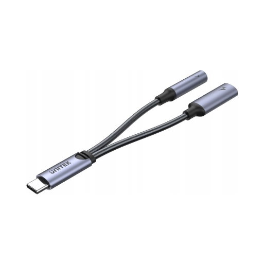 Przejsciówka Unitek Adapter USB-C - minijack 3.5mm, USB-C 60W