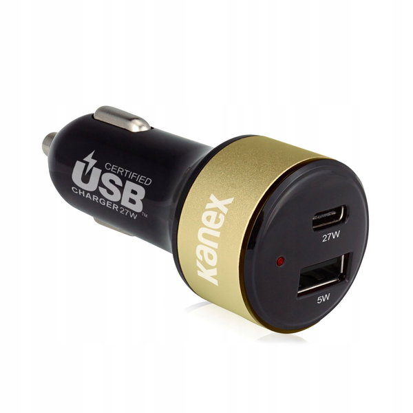 Ładowarka samochodowa KANEX USB USB-C 27W