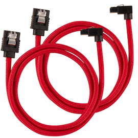 Kabel SATA Corsair Premium 60cm sleeved 2szt (kątowe) Czerwone