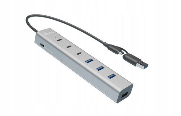 Hub USB i-tec USB-C/USB-A Charging Metal HUB 7xPort FastCharge BC 1.2 30cm