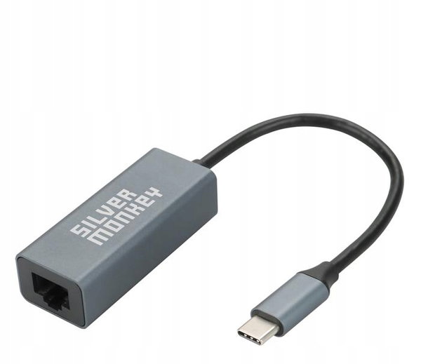 Przejściówka Silver Monkey Adapter USB-C - RJ-45 1000 Mbps