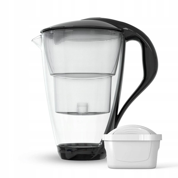 Dzbanek filtrujący wodę Dafi Crystal LED 2L 1 wkład Czarny