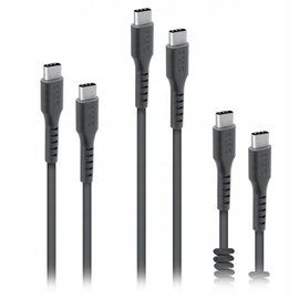 Kabel USB-C - USB-C SBS czarny 2m 3 szt.
