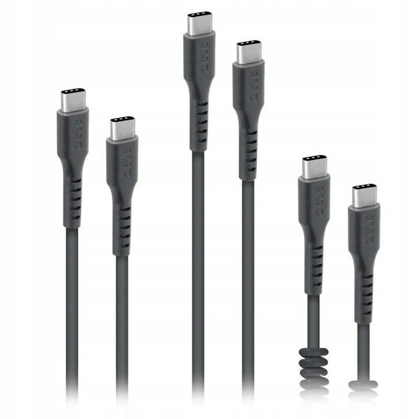 Kabel USB-C - USB-C SBS czarny 2m 3 szt.