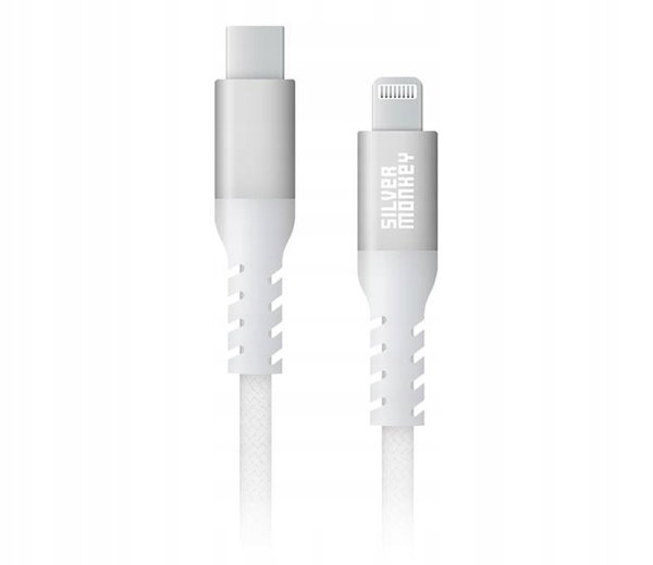 Kabel USB-C - Lightning 3m (30W) SILVER MONKEY