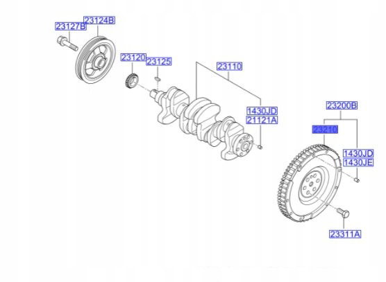 Koło zamachowe elastyczne OE HYUNDAI 2321003020