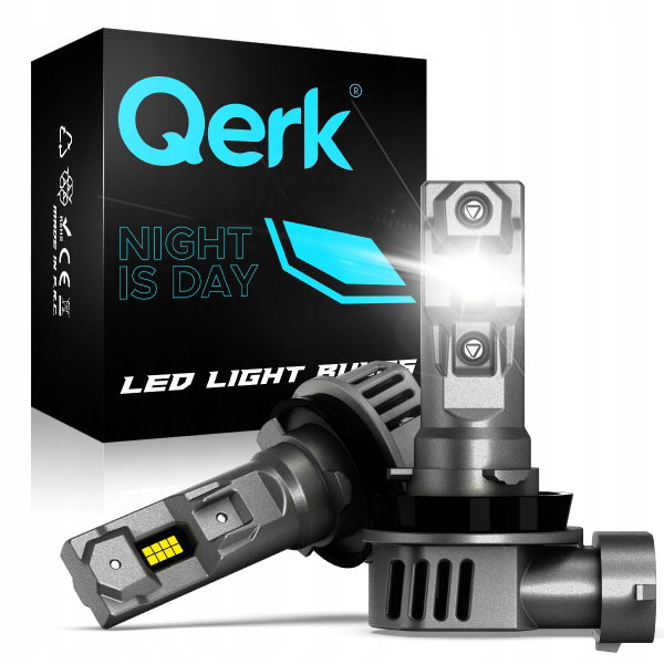 Żarówki H11 LED CANBUS Qerk 1:1 WIĘCEJ ŚWIATŁA RETROFIT IDEALNE DOPASOWANE