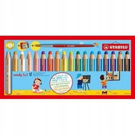 Kredki Woody 3w1 18 kol + temperówka STABILO