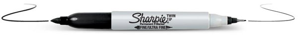 Markery permanentne Twin Tip czarne (12szt)