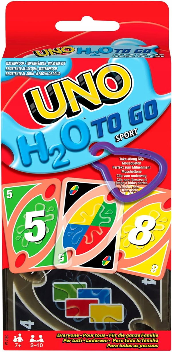 UNO H2O TO GO gra karciana P1703 p12 MATTEL