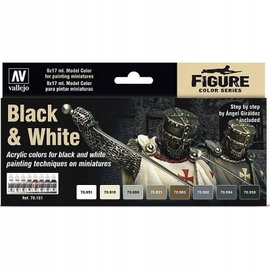 Vallejo: 70.151 - Model Color - Figure - Black & White (8 x 18 ml)