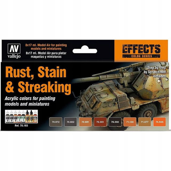 Vallejo: 70.183 - Model Color - Effects - Rust, Stains & Streaking (8 x