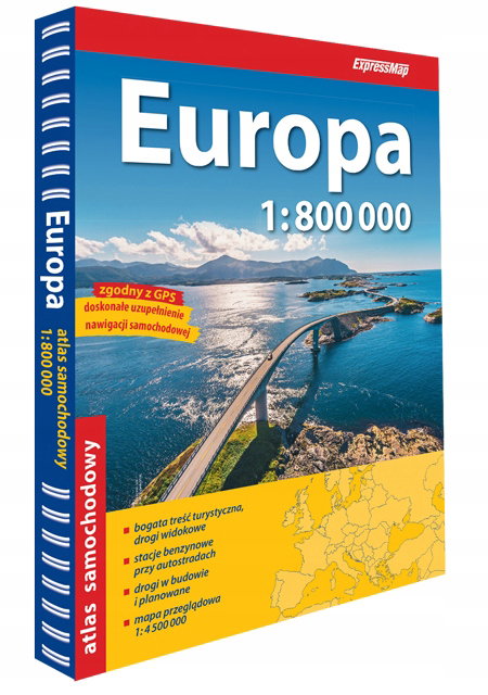 Europa Atlas Samochodowy 1:800 000 - praca zbiorowa