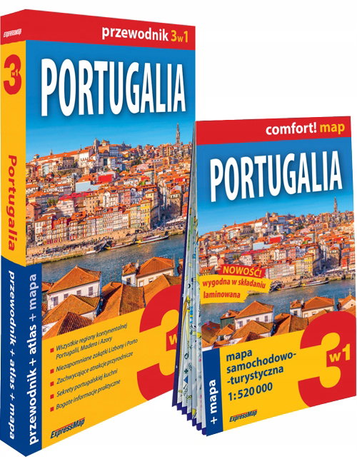 Portugalia 3w1: przewodnik + atlas + mapa w.2025 - Janusz Andrasz
