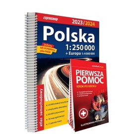 Polska Atlas samochodowy+Pierwsza pomoc 1:250 000
