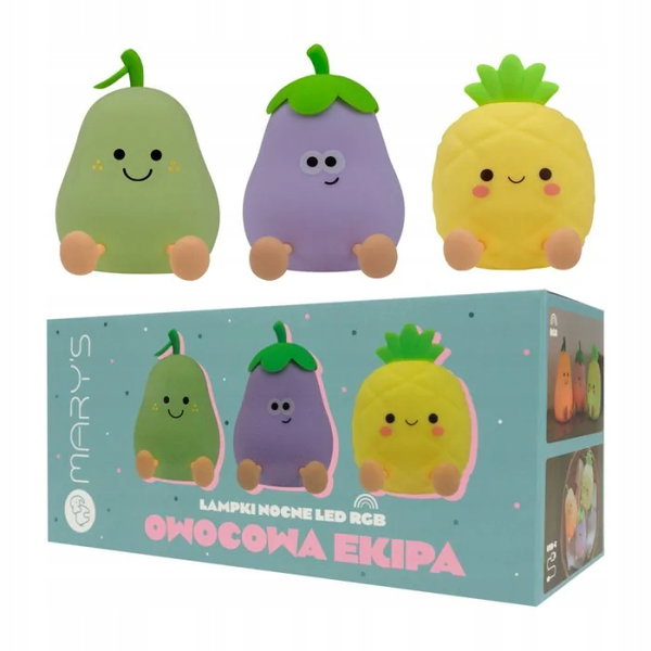 Lampka nocna LED RGB Owocowa ekipa zestaw