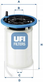 FILTR PALIWA WKLAD DIESEL OE UFI