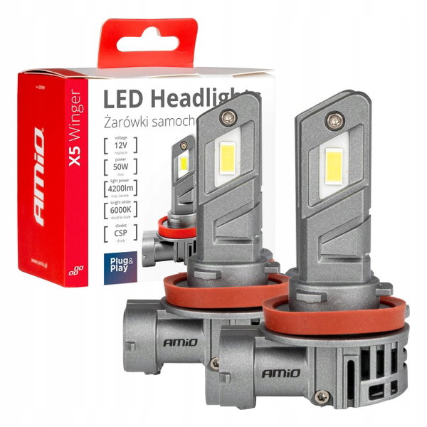ZESTAW LED SET H8/H9/H11 6000K CANBUS X5 AMIO