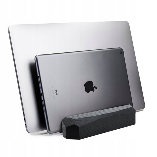Stojak na laptop Bewood - Geometryczny - Podwójny - Ciemny Dąb