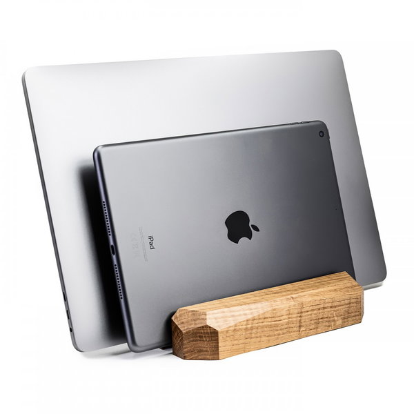 Stojak na laptop Bewood - Geometryczny - Podwójny - Dąb