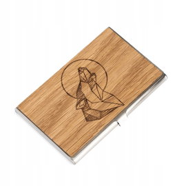 Drewniany Wizytownik Bewood Inox Wilk Dąb