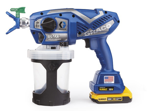 PISTOLET MALARSKI GRACO ULTRA AIRLES ( 2 x AKU. 2AH DEWALT+ ŁAD. ) + TORBA