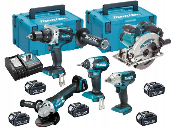 MAKITA SZLIFIERKA KĄTOWA 18V 125mm 2 x 5,0Ah LI-ION BEZSZCZOTKOWA WALIZKA