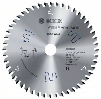 BOSCH PIŁA TARCZOWA MULTIMATERIAL TOP PRECISION 165x20mm 48-ZĘBÓW