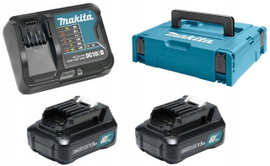 MAKITA ZESTAW ZASILAJĄCY 12V 2 x 1,5 Ah (BL1016x2+DC10SB) MAKPAC