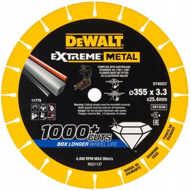 TARCZA DIAMENTOWA DO CIĘCIA STALI O ŚREDNICY 355MM DEWALT DT40257