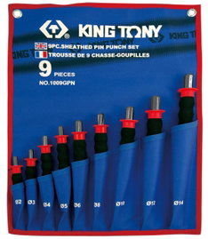KING TONY ZESTAW WYBIJAKÓW IGŁOWYCH Z UCHWYTEM GUMOWYM 9 cz. 2 - 14mm