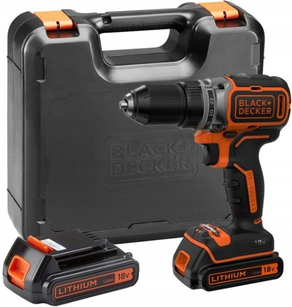 BLACK + DECKER WKRĘTARKA 18V BL186KB 52Nm 2x1,5Ah BL