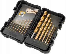 DEWALT WIERTŁO METAL HSS-TIN EXTREME IMPACT KPL. 10cz. 3-12mm UCHWYT HEX 1/