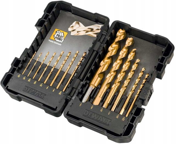 DEWALT WIERTŁO METAL HSS-TIN EXTREME IMPACT KPL. 10cz. 3-12mm UCHWYT HEX 1/