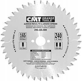 PIŁA HW D=165 F=20 Z=40 K=2,2/1,6 ALUMINIUM, MOSIĄDZ, KOMPOZYT CMT