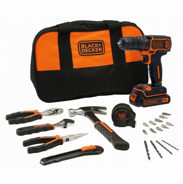 BLACK + DECKER WKRĘTARKA 18V/2x1.5Ah, BDCDC18HTSA
