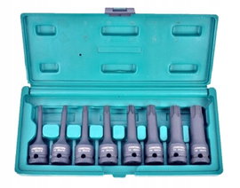 JONNESWAY KLUCZE TRZPIENIOWE TORX UDAROWE 8 elem. Z NASADKĄ 1/2" S06A408S