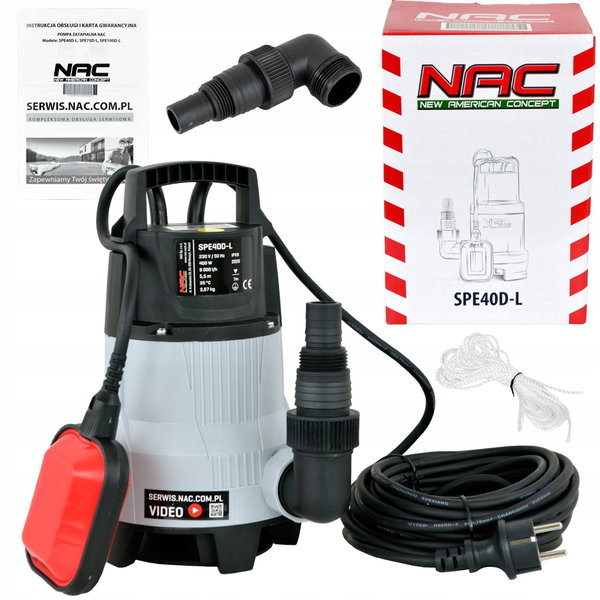 NAC POMPA DO WODY BRUDNEJ 400W SPE40D-L