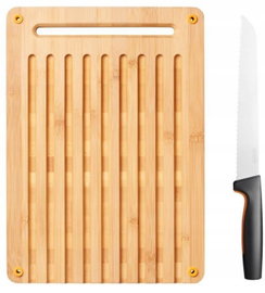 FISKARS ZESTAW NÓŻ DO CHLEBA + DESKA DO KROJENIA F
