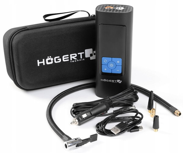 HOGERT KOMPRESOR MINI Z FUNKCJĄ ŁADOWARKI 10BAR powerbank latarka