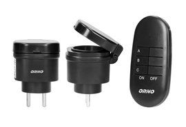 Zestaw bezprzewodowych mini gniazd sterowanych pilotem 2+1 IP44 schuko