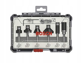 BOSCH ZESTAW FREZÓW PROSTYCH 6szt. UCHWYT 1/4 TRIM & ENDING